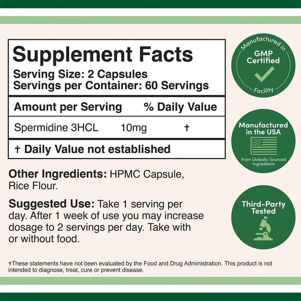 Double Wood Supplements Spermidine (120 Capsules) - Pilt 2