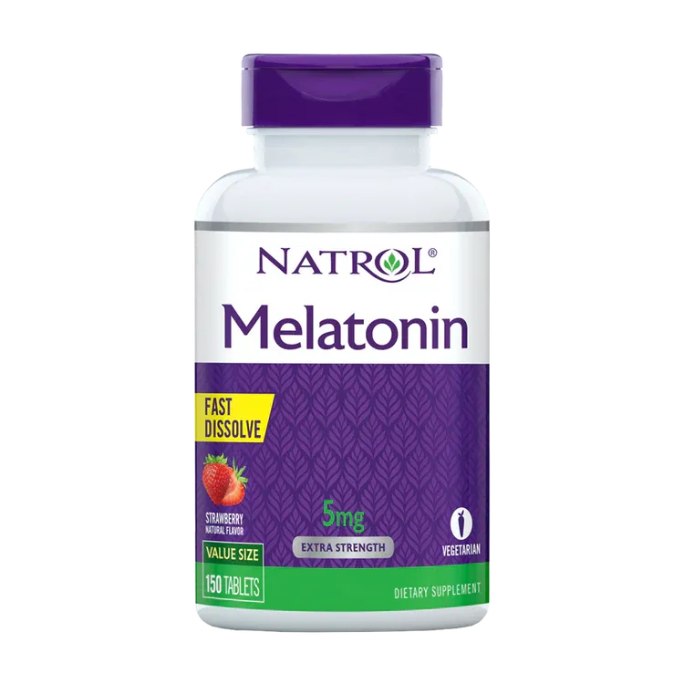 Natrol - Melatonin 5 mg 150 Jordbærtabletter - Viking Supplements