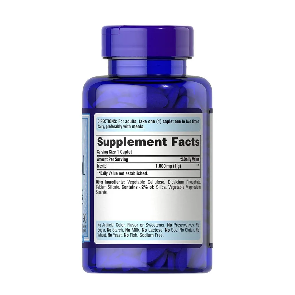 Puritans Pride Inositol 1000 mg (90 Caplets) - Pilt 2