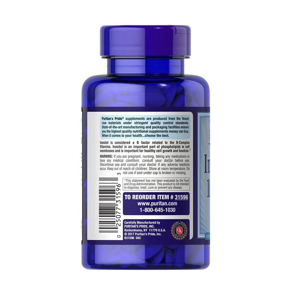 Puritans Pride Inositol 1000 mg (90 Caplets) - Pilt 7