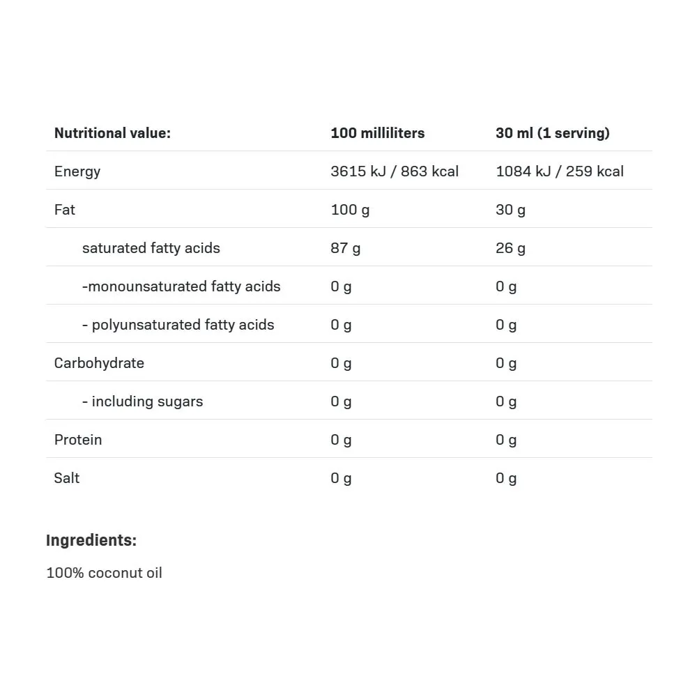 ALLNUTRITION Coconut Oil Unrefined (1000 ml) - Pilt 2