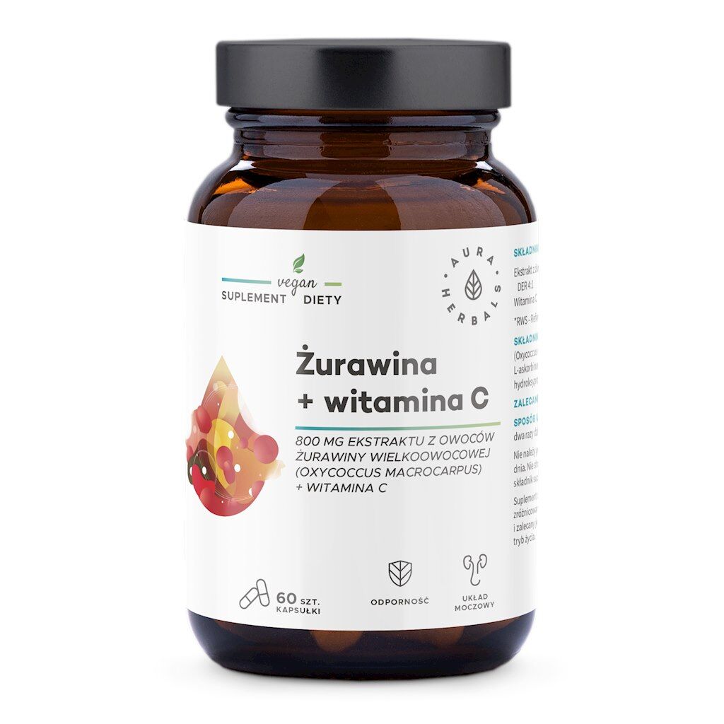 AURA HERBALS Jõhvikas + C-vitamiin (60 kapslit) - Viking Supplements