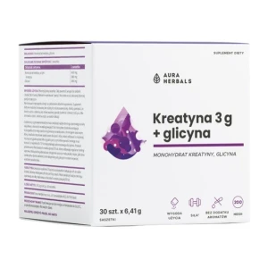AURA HERBALS kreatiinmonohüdraat 3 g + Glicyne pakendid (30 tk) - Viking Supplements