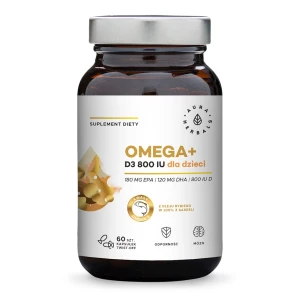 AURA HERBALS Omega+ D3-vitamiin 800 IU lastele (60 keeratavat kapslit) - Viking Supplements