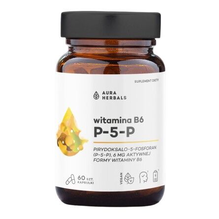 AURA HERBALS B6-vitamiin P-5-P 6 mg (60 kapslit) - Viking Supplements