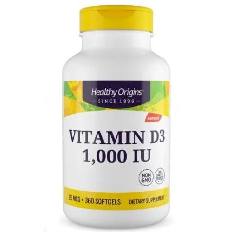 HEALTHY ORIGINS D3-vitamiin 1000 IU (360 kapslit) – Viking Supplements