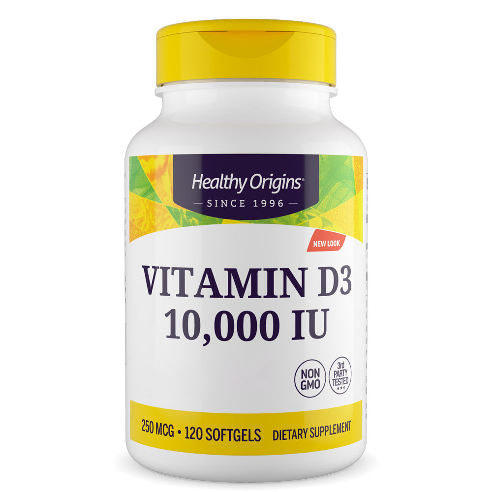 Healthy Origins D3-vitamiini Depot 10 000 IU 120 pehmet kapslit – Viking Supplements