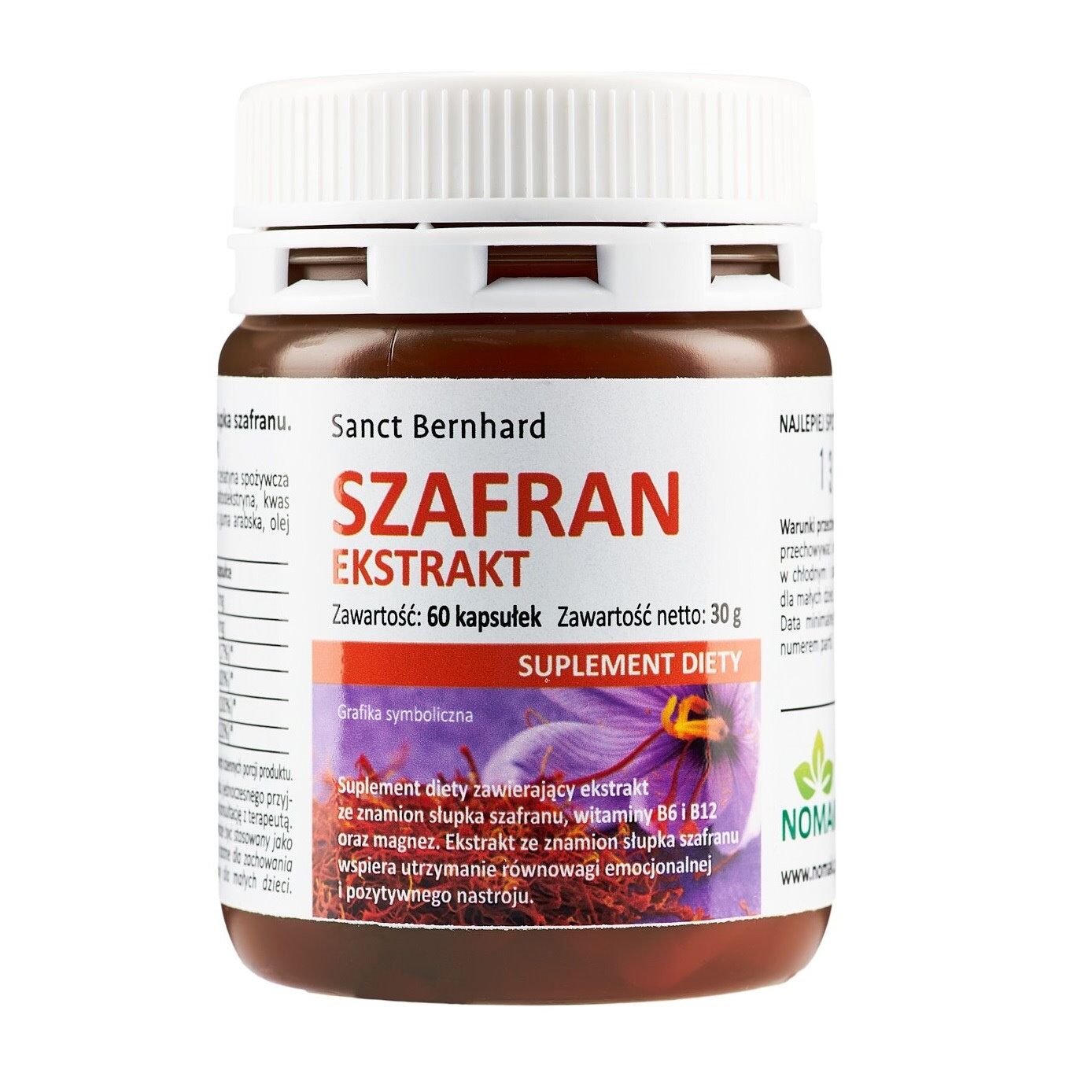 KRAUTERHAUS SANCT BERNHARD Safrani närvikapslid (60 kapslit) - Viking Supplements
