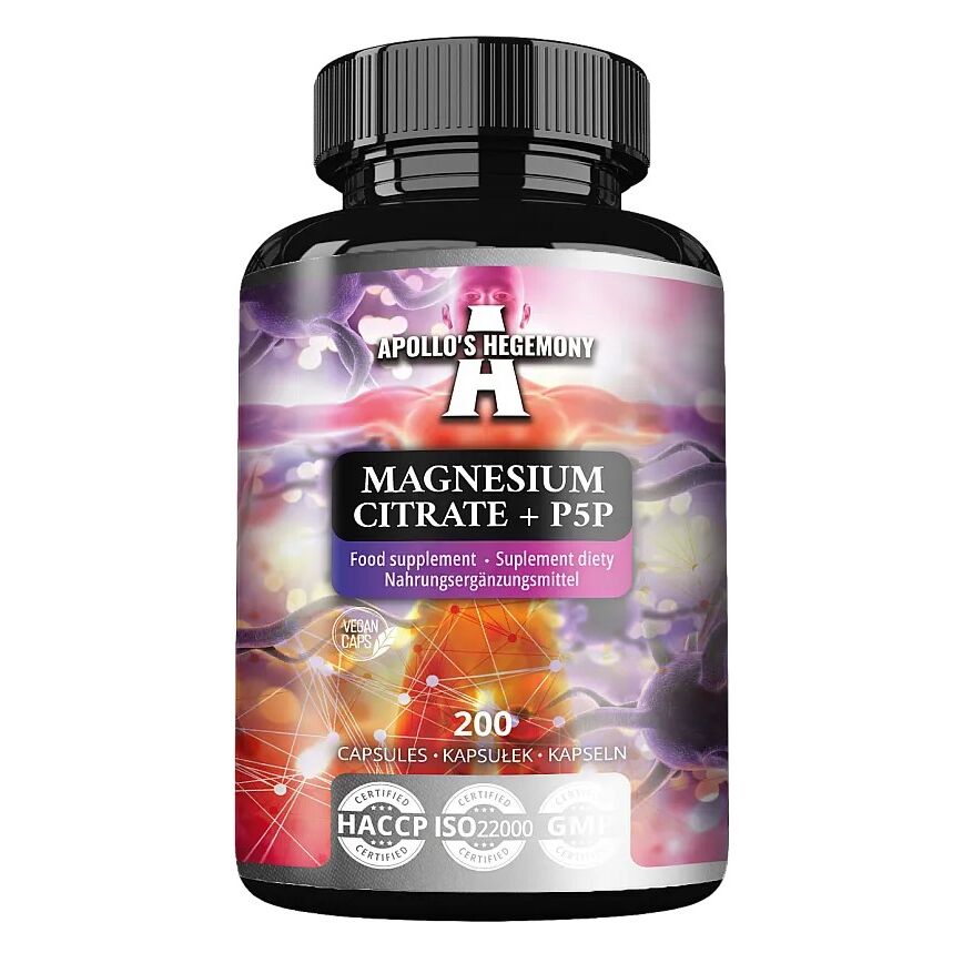 Magneesiumtsitraat + P5P – 200 kapslit – Viking Supplements