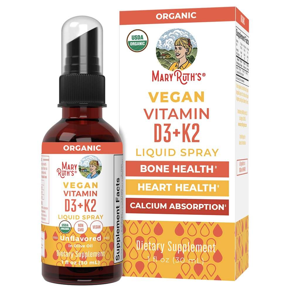 Mary Ruthi D3+K2-vitamiini pihusti, maitsestamata, 1 oz (30 ml) – Viking Supplements