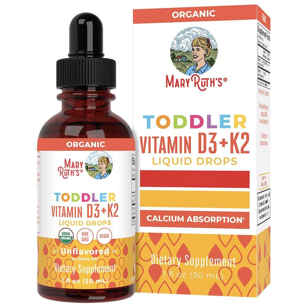 MaryRuth's Toddler Vitamin D3+K2 Drops Unflavored 30ml - Viking Supplements