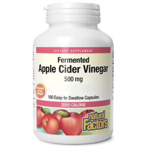 Natural Factors Apple Cider Vinegar apple cider vinegar 500mg 180 capsules - Viking Supplements