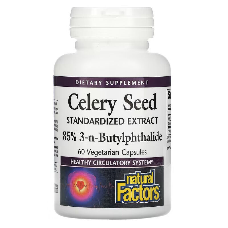 Natural Factors Selleriseemned 85% 3-n-butüülftaliidid 60 taimset kapslit – Viking Supplements