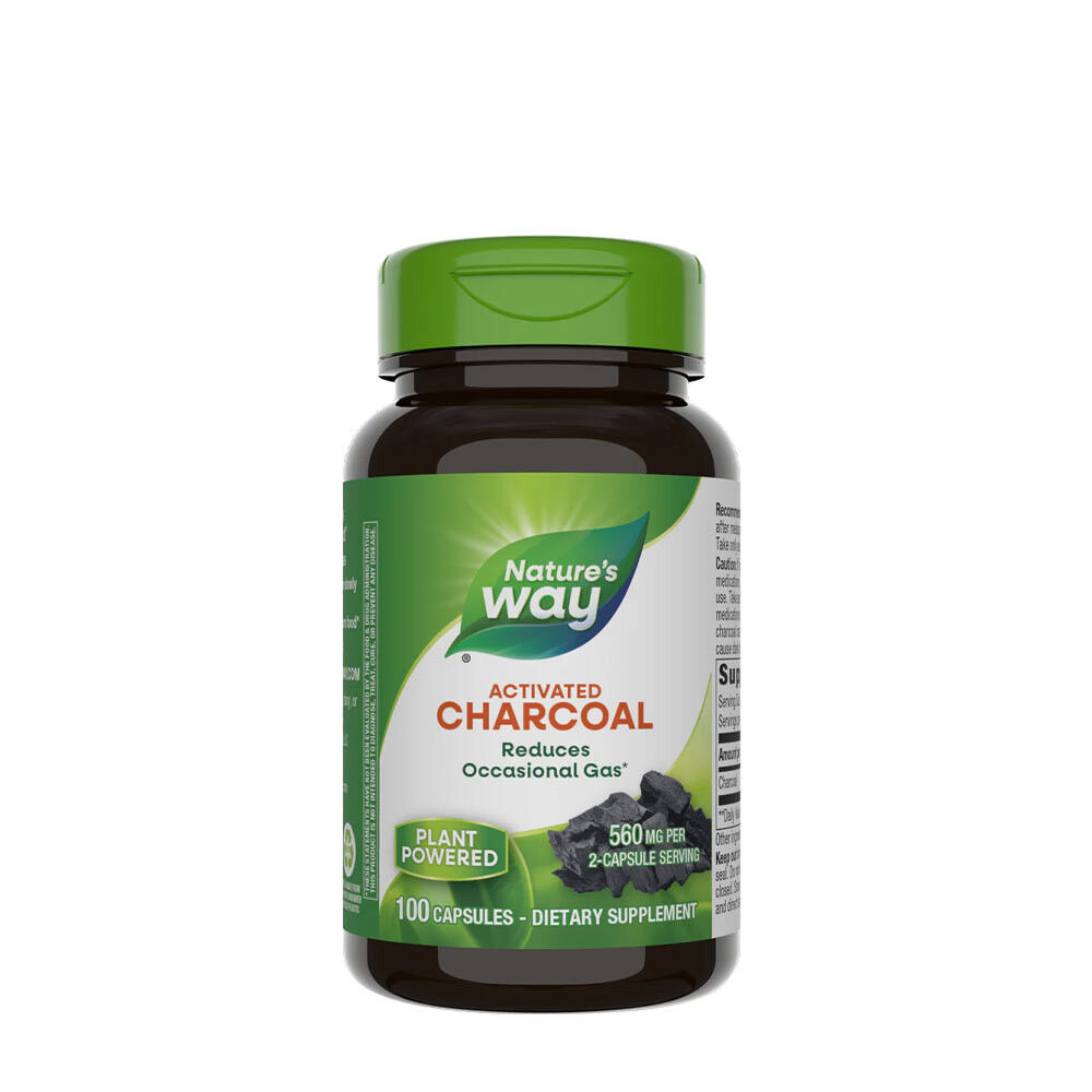 Natures Way aktiivsüsi (100 kapslit) – Viking Supplements