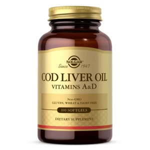 SOLGAR kalamaksaõli – A- ja D-vitamiinid (100 kapslit) – Viking Supplements