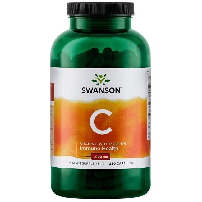 SWANSON C-vitamiin 1000 + looduslik roos 250 kapslit – Viking Supplements