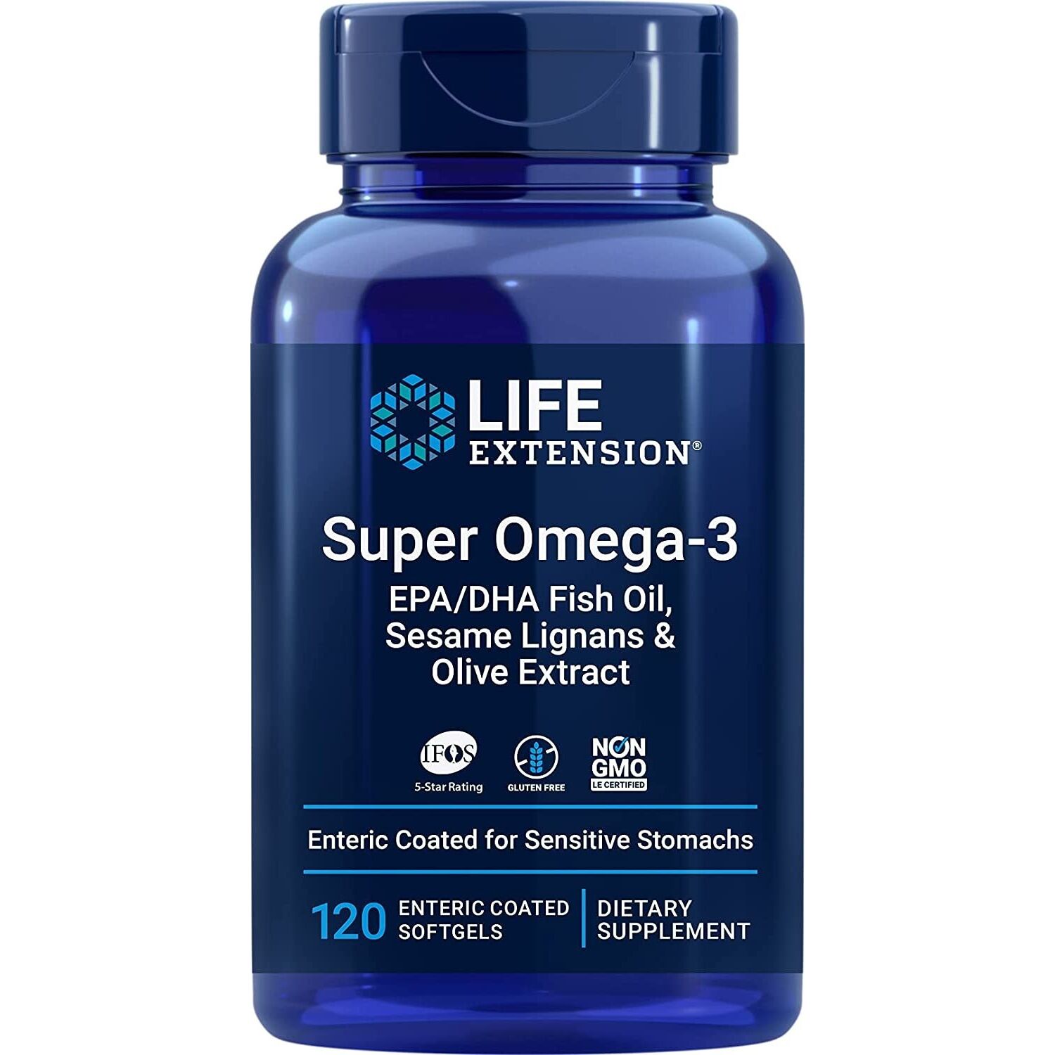 Super Omega-3 EPA/DHA koos seesami lignaanide ja oliiviekstraktiga – 120 maosõbraliku kattega pehmekapslit – Viking Supplements