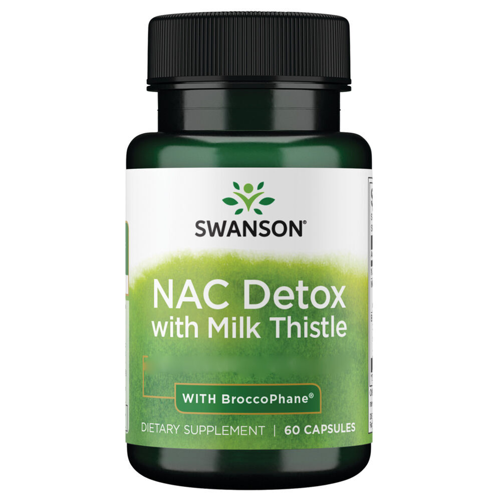 Swanson NAC Detox Depot koos piimohakiga – sisaldab brokofaani, 60 kapslit – Viking Supplements