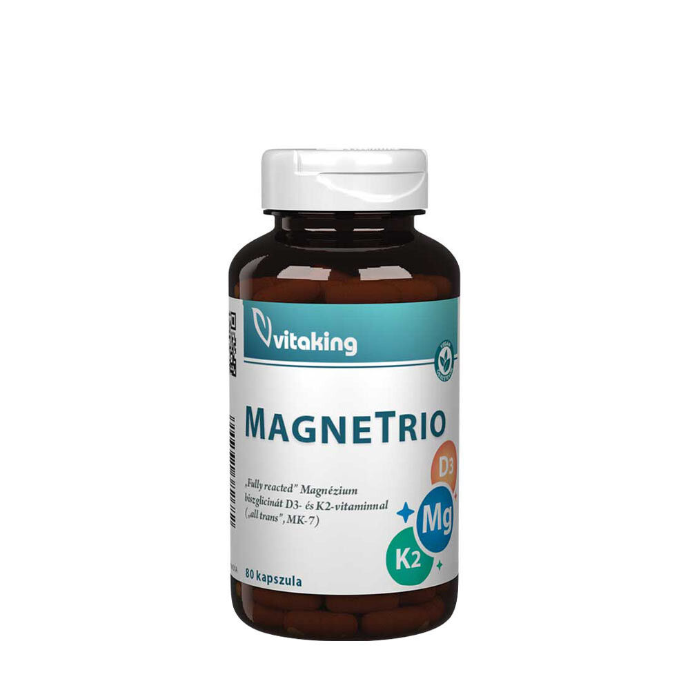 Vitaking MagneTrio D3+K2+ magneesiumbisglütsinaat (80 kapslit) - Viking Supplements