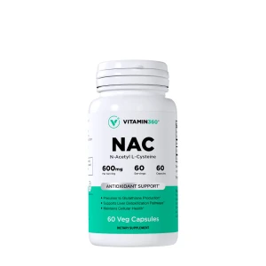 Vitamin360 NAC 600 mg – N-atsetüül-L-tsüsteiin (60 taimset kapslit) – Viking Supplements